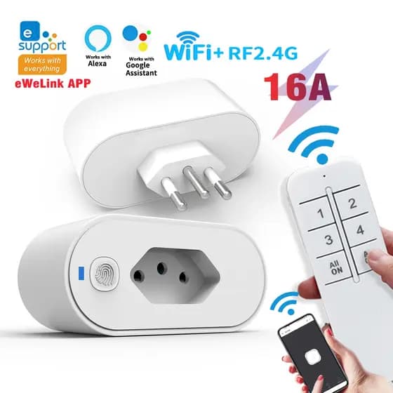 eWeLink WiFi Tomada Inteligente Interruptor De Controle Remoto Sem Fio Suporte APP Funciona Com Alexa Google home Voz
