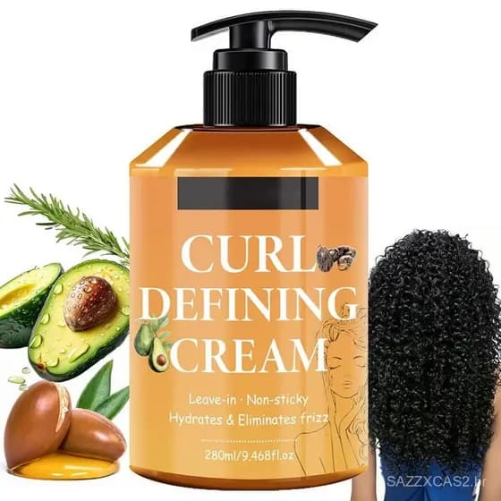 Creme Modelador de Cachos, Creme Anti-Frizz para Cachos, Realça Ondas e Cachos, Máscara Capilar Hidratante com Óleo de A