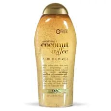 OGXoothing+CoconutCoffee Esfoliante Corporal com Café Arábica e Óleo de Coco, Sabonete Líquido Hidratante para Pele Seca