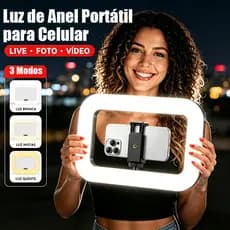 Ring Light Anel De Luz Profissional Com Suporte Celular Adaptador Para Fotografia Vídeo Streaming