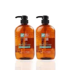 Sabonete Corporal de Óleo de Cavalo Kumanoyushi, Pacote com 2, 20,28 fl oz cada, Fabricado no Japão FV3E