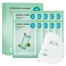 celimax The Real Cica Calming Serum Mask 10 unidades |   Com Centella Asiatica e Madecassoside, Máscara Facial Coreana p