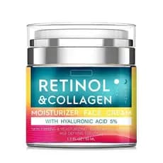 Creme de Retinol para o Rosto com Ácido Hialurônico, Hidratante Anti-Envelhecimento para Dia e Noite para Mulheres e Hom