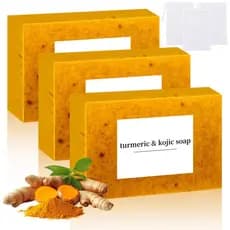 Sabonete de Cúrcuma e Limão Nicgou, Barra de Sabonete de Cúrcuma para Rosto e Corpo, Sabonete Artesanal Natural de Cúrcu