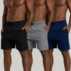 Kit 3 Short Masculino Academia Esportivo Com Bolsos Roupa Treino Short Preto Short Academia