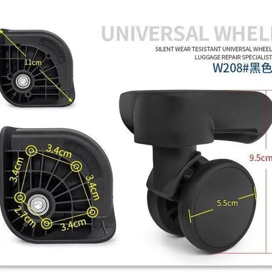 Rodas universais para bagagem de viagem, rodas para malas de rodinhas, bagagem Southern Rongguang com 618 acessórios, ro