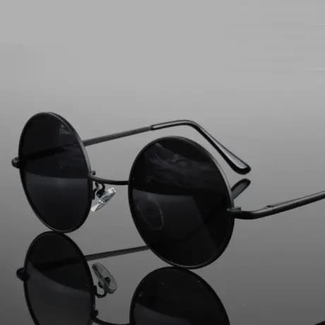 Óculos de sol polarizados Retro redondo óculos de sol moda All-Match príncipe óculos redondos Anti-ultravioleta óculos d