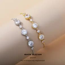 Luz estilo de luxo requintado de alta qualidade champanhe ouro redondo revestido zircão pulseira nicho moda menina mão j