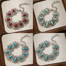 Único Retro turquesa pulseira boêmio estilo étnico pulseira feminina luz luxo elegante pulseira H4ST
