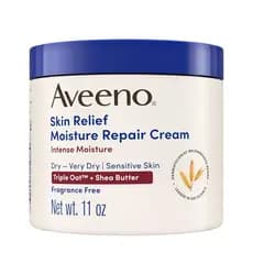 Creme Corporal Aveeno Skin Relief Intense Moisture Repair com Fórmula Tripla de Aveia e Manteiga de Karité, Ajuda a Cura