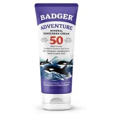 Protetor Solar Mineral Badger Reef Safe, FPS 50, 98% Orgânico com Óxido de Zinco, Não Tóxico, Resistente à Água, Sem Per