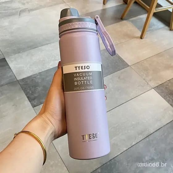 Garrafa Térmica Tyeso 530ML/750ML 6 Núcleos Doze Cores Grande Capacidade Copo Esportivo Venda Direta para Uso Externo Be