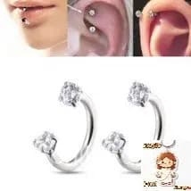 Kit 2/6/12 Piercing Ferradura Zircônia Redonda Aço Septo, Helix, Daith, Septo, Mamilo 8mm