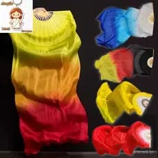 KIT 4/2/1 Fan Véu Leque Dança Do Ventre Cigana Seda sintética -HL