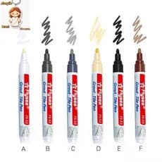 Caneta de Pintura Permanente para Cimento e Rejunte CKS, Resistente à Água e ao Mofo, Cores Branco - Bege - Preto - Ma