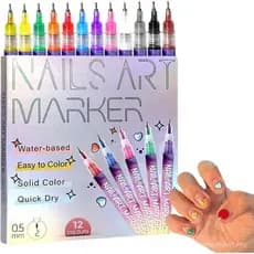 Conjunto de Canetas para Arte de Unhas Twinsun com 12 Cores, Novos Marcadores para Unhas de Gel 2025, Caneta para Desenh