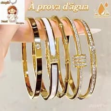 Bracelete de Aço Titânio Light Luxury Premium Premium não desaparece, nova pulseira de luxo leve das mulheres high-end