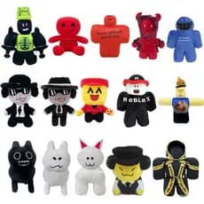 Chance Forsaken Estatueta De Terno Preto De Pelúcia Robloxs Brinquedo Macio Para Namorada Presente De Aniversário Menina