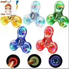 HW Cristal Luminoso LED Light Fidget Spinner Top Crown Spinners Brilham no Escuro EDC Brinquedos de Alívio de Estresse C