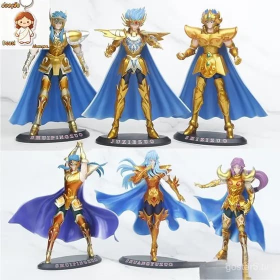 20cm Cavaleiros do Zodíaco/ Saint Seiya - Bonecos Petit Chara (Saga, Shaka, Mu, Camus, Aiolia Seiya, Saori e mais)