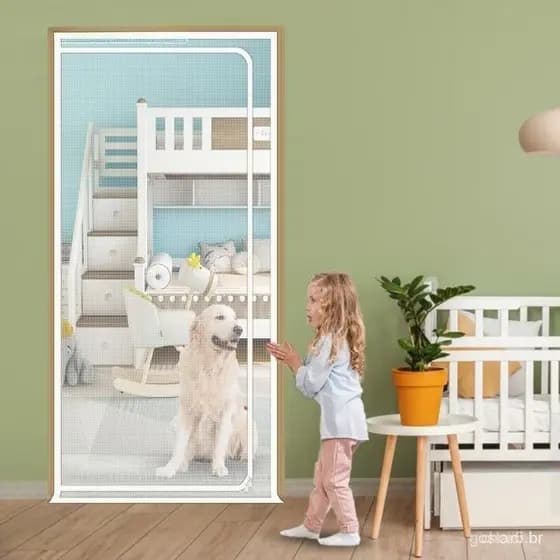 Cortina De Tela De Rede Mosquiteira , Cortinas De Porta De Malha DIY Com Design De Zíper , Anti-mosquito Para