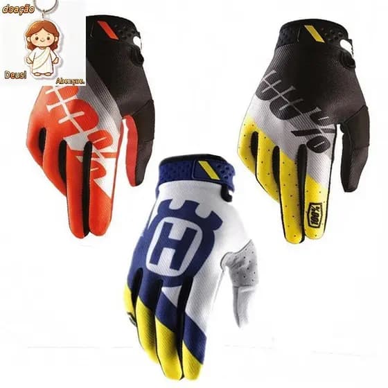 Luvas Fina 100 % RIDEFIT MX Bicicleta Off-road Downhill Dedo Longo Completo MNKL