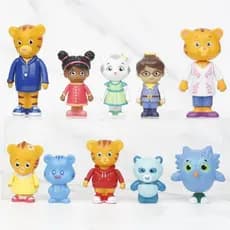 10Pcs/Set 5-9cm Daniel Tiger's Neighborhood Friends Figuras Tiger Prince Elaina Owl Katerina Q Versão PVC De Ação Modelo
