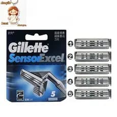 Lâminas de Substituição Gillette Sensor Excel para Homens para Remover Barba e Pelos Faciais