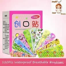 120Pcs Bandagens Respiráveis e Impermeáveis Bandagens Adesivas de Hemostasia com Desenhos Animados