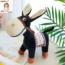 Brinquedo de Pelúcia Burro Preto, Animal de Pelúcia Fofo, Presente de Aniversário para Meninos.