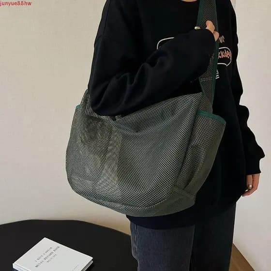 JUNYUE Bolsa De Ombro Fitness , Malha Oca Para Natação Armazenamento À Prova D'água Praia De Grande Capacidade