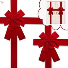 Laço De Fita Para Porta De Armário De Natal Arco Vermelho Grande De Guirlanda De Árvore Decorações De Embrulho De Festiv