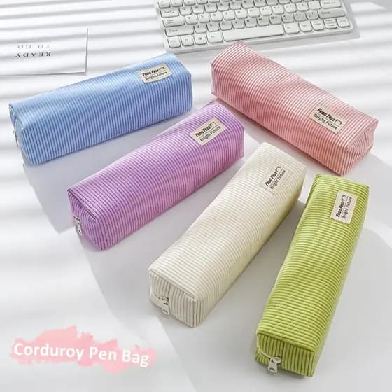 Estojo De Caneta Para Bolsa De Lápis , Organizador Pequeno De Veludo Macio Com Zíper , Fofo , Papelaria Meninas E Menino