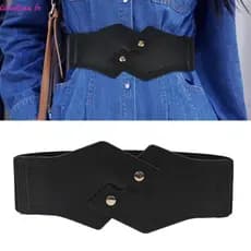 Liweikea Cinto Elástico Fashion Para Vestidos Camisa Elegante Acessório Cintura Elástica Preto
