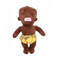 Boneca De Pelúcia De 24Cm , Preta , Presente Para Menino E Menina , Brinquedo casual Infantil Macio Felpudo , Enfeite De