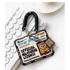 Porta-Cartões Com Etiqueta De Nome Horizontal Do Bob Esponja Fofo Para Estudantes E Funcionários