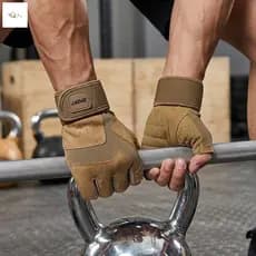 Luvas Masculinas De Meio Dedo Para Fitness , Antiderrapantes , Resistentes Ao Desgaste , Suporte De Pulso Respirável Aca