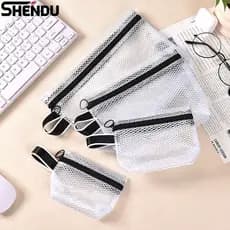 Saco Cosmético Multifuncional PVC Whaterproof Mini Bolsa Organizadora Para Moeda Batom Cabo De Dados Portátil Viagem De