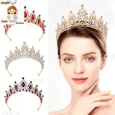 Tiara Barroca Nupcial , Coroa De Casamento De Cristal Europeu Para Acessórios Dr ess De Casamento -LU