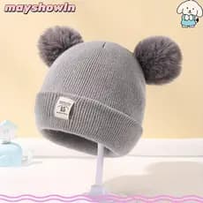 Gorros MAYSHOWLN , Lindo Chapéu Pulôver Espesso Com Pompom Duplo , Boné De Proteção De Ouvido Quente À Prova De Vento