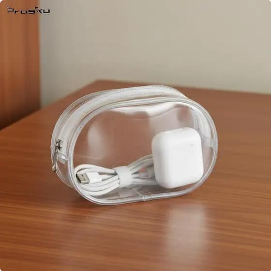 [stdzsw] Organizador De Cabos Transparentes Bolsa De Armazenamento Com Economia De Compartimento Eletrônico Portátil Ver
