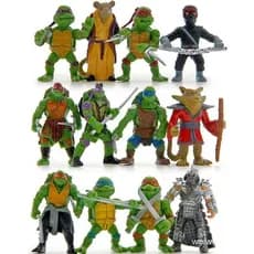 6pcs Tartarugas Ninja Teenage Mutant Miniaturas De PVC TMNT Raph Mike Leo Don Splinter Shredder Brinquedos Colecionáveis
