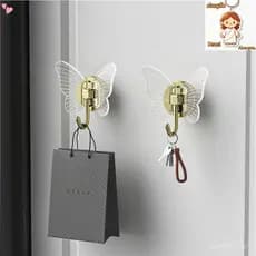 Ganchos De Borboleta , Autoadesivos Decorativos Para Pendurar Parede Serviço Pesado Toalha À Prova D'água Banheiro Chave