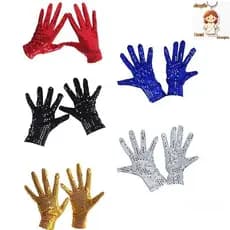 1 Par de Luvas de Lantejoulas de 5 Núcleos do Michael Jackson para Festas e Dança em Fantasia para Adultos LB0L