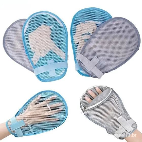 Luvas De Contenção Controle De Dedos Protetores De Infecção Nas Mãos Fixas Para Pacientes Idosos COD