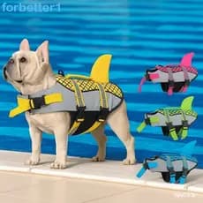 Maiô Para Cães FORBETTER , Colete Salva-Vidas Reflexivo Tubarão Com Flutuabilidade Aprimorada De Segurança Anti-Rachadur