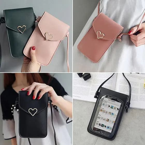 Novo 1PC Feminino Bonito Transparente Tela Tocável Simples Saco De Telefone Bolsa De Ombro Do Plutônio À Prova Dwaterpro