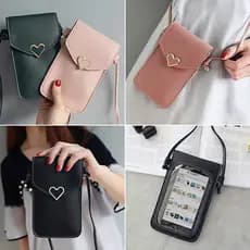 Novo 1PC Feminino Bonito Transparente Tela Tocável Simples Saco De Telefone Bolsa De Ombro Do Plutônio À Prova Dwaterpro