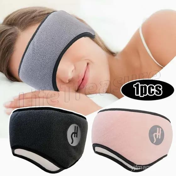 Protetores Auriculares 2 em 1 para Redução de Ruído - Máscara para Olhos Ajustável - Isolamento de Ruído - Adequado para