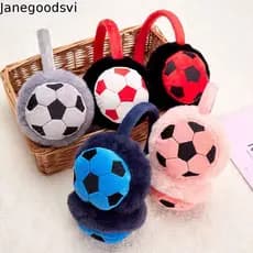 Protetores de Orelha Infantis de Pelúcia Grossa Anticongelante para Manter o Calor para Futebol Presente de Inverno